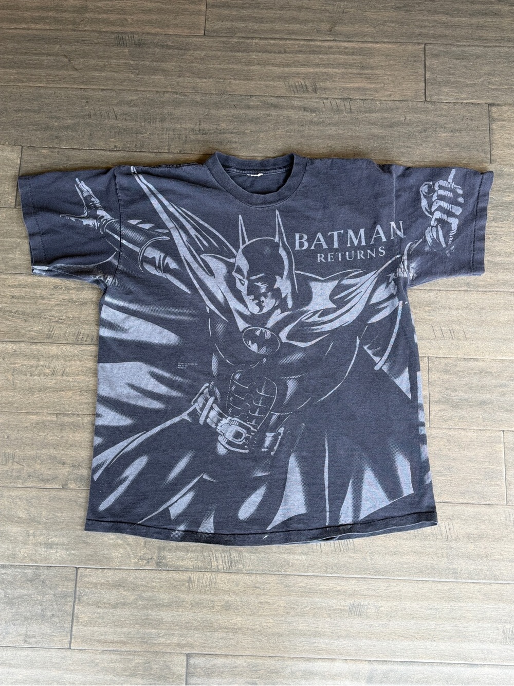 AOP 1991 DC Comics Batman Returns Graphic Tee - Black & Gray